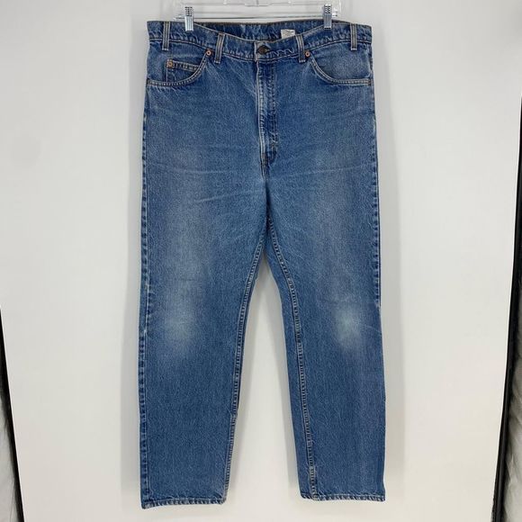 Vintage Levis 505 Mens Regular Fit Straight Leg Jeans 40x32 Blue Made in USA - Picture 5 of 10